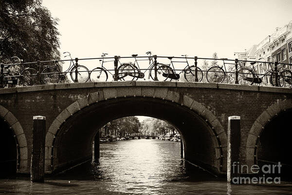 Bicycles Art Print featuring the photograph Bicycles of Amsterdam by Leslie Leda