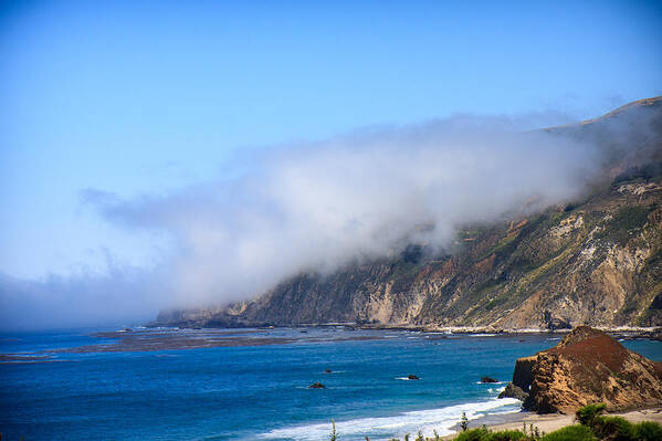 Northern California Art Print featuring the photograph Big Sur Coastline With Fog by Dina Calvarese