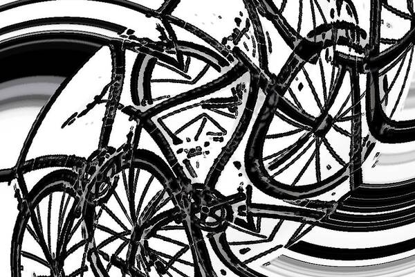 Bicycles Art Print featuring the digital art Bike Dance by James Christiansen