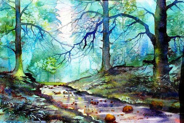 Watercolour Art Print featuring the painting Blue Beck by Glenn Marshall