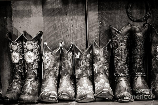 Cowboy Boot Art Print featuring the photograph Boots by Sherry Davis