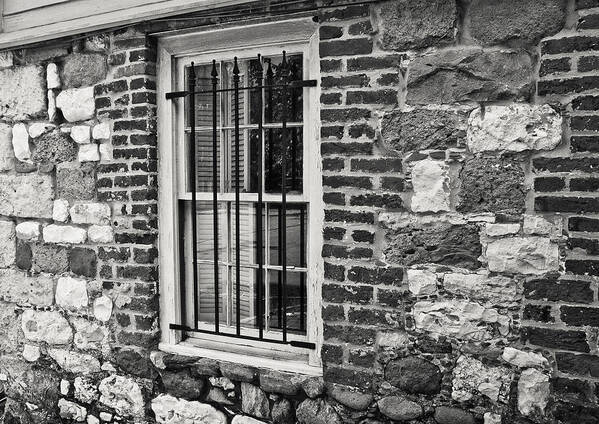 Window Art Print featuring the photograph Bricks and Stone by Michael Ray