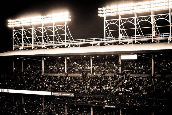 Chicago Art Print featuring the photograph Bright Lights of Wrigley Field by Anthony Doudt