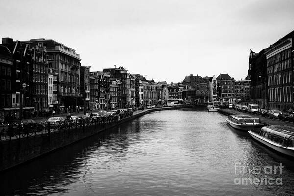 Canal Art Print featuring the photograph Canals of Amsterdam by Leslie Leda