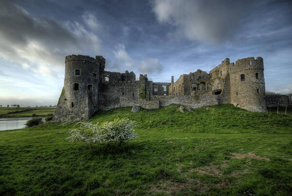 Carew Castle Art Print featuring the photograph Carew Castle Spring by Steve Purnell