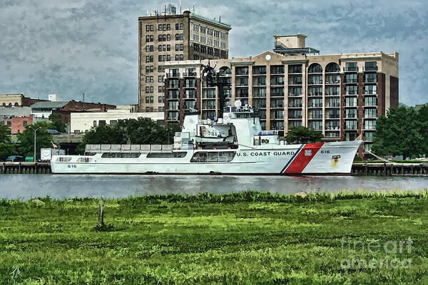 United States Coast Guard Art Print featuring the digital art Cgc Diligence Wmec 616 by Tommy Anderson