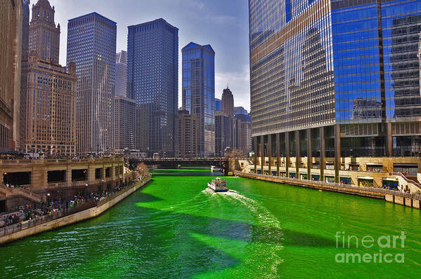 Wrigley Tower Chicago Art Print featuring the photograph Chicago River by Dejan Jovanovic