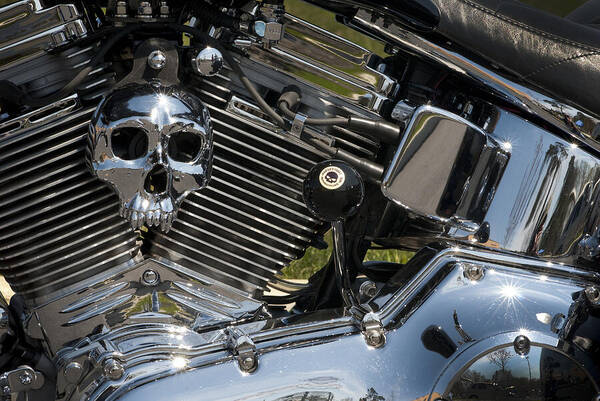 Motorcycle Art Print featuring the photograph Chopper Skull by Paul W Faust - Impressions of Light