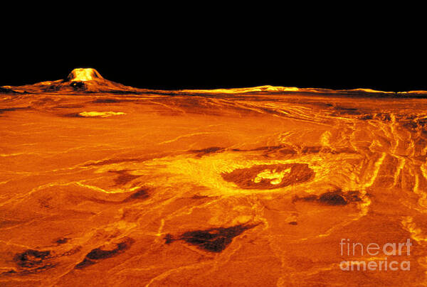 Astronomy Art Print featuring the photograph Cunitz Crater Of Venus by Nasa