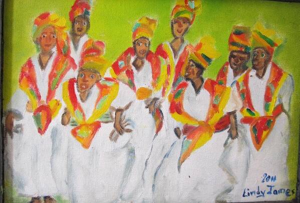 French Creole Art Print featuring the painting Dance de Belle Gyal by Jennylynd James