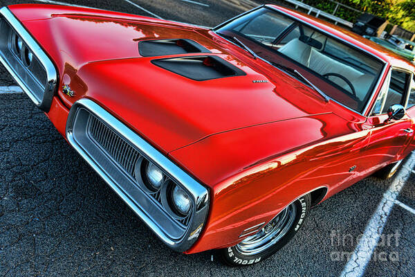 1970 Dodge Super Bee Art Print featuring the photograph Dodge Super Bee in Red by Paul Ward