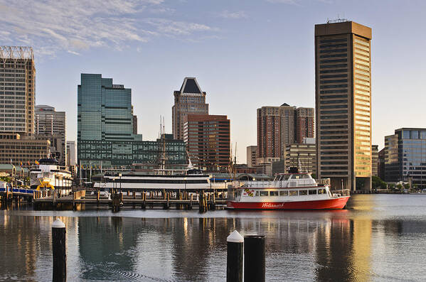 America Art Print featuring the photograph Early morning Baltimore Inner Harbor by Marianne Campolongo