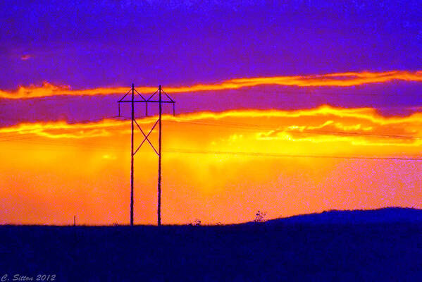 Country Photographs Art Print featuring the photograph Electric Sky by C Sitton