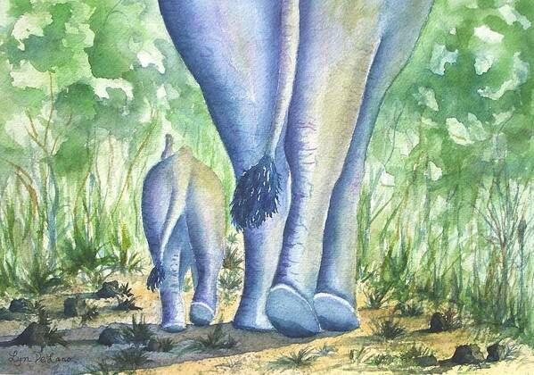 Elephant Art Print featuring the painting Elephant Walk by Lyn DeLano