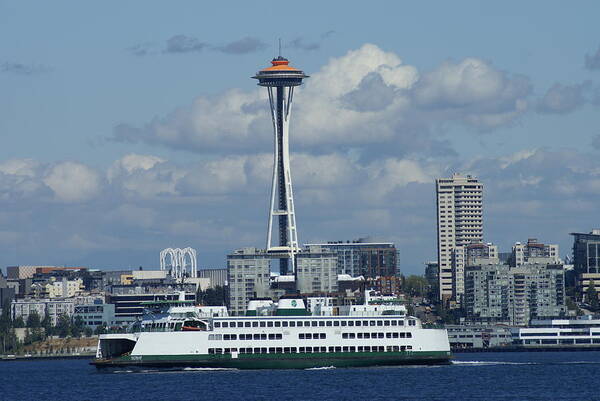 Space Needle Art Print featuring the photograph Elliott Bay by Jerry Cahill