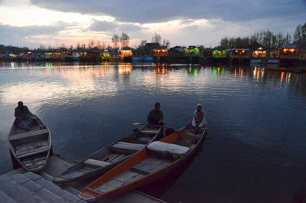 Dal Art Print featuring the photograph Evening on Dal Lake by Fotosas Photography