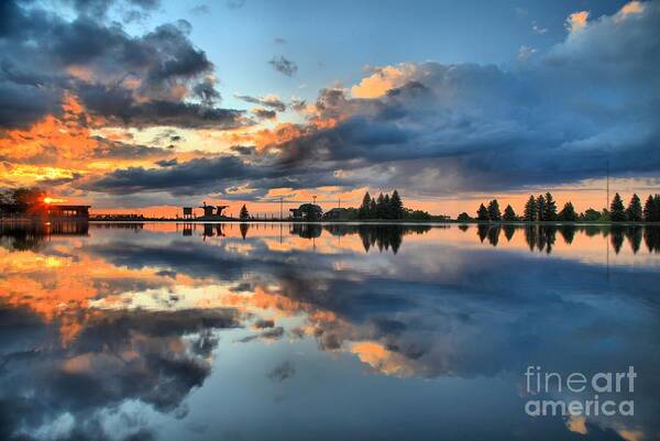 Sunrise Photos Art Print featuring the photograph Fire Over Lake Tahoe by Adam Jewell