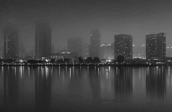 San Diego Art Print featuring the photograph Fog On The Bay by Margaret Pitcher