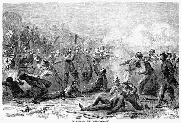 1864 Art Print featuring the photograph Fort Pillow Massacre, 1864 by Granger