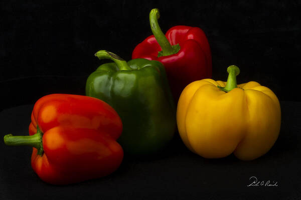 Fine Art Art Print featuring the photograph Four Peppers by Frederic A Reinecke