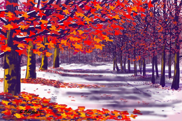 Landscape Art Print featuring the painting Glory of Autumn by Glenn Marshall
