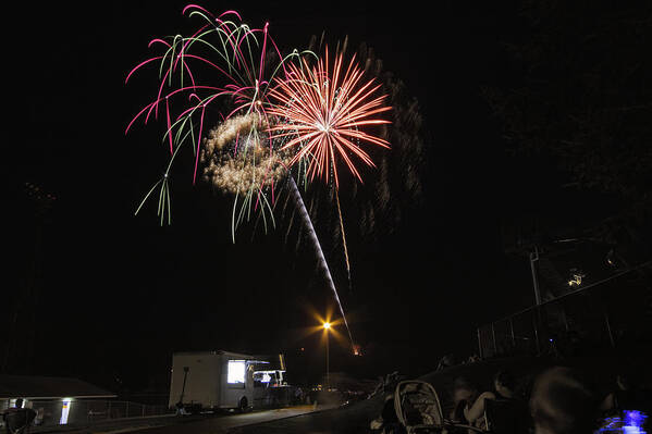 Fireworks Celebration America July 4th Independence Day Minnesota Concession Stand Sky Art Print featuring the photograph July 4th 2012 by Tom Gort