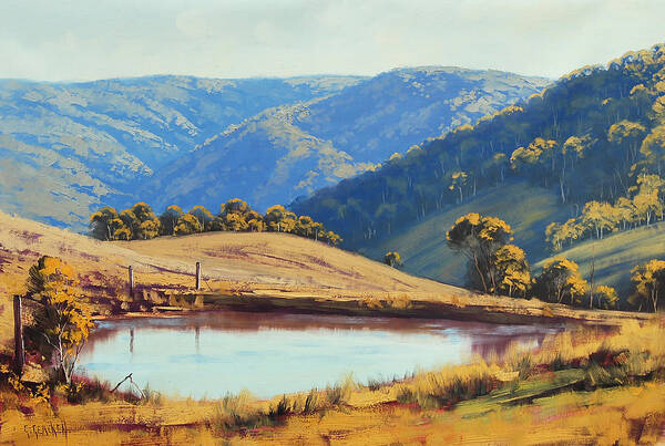 Lithgow Art Print featuring the painting Kanimbla Valley Dam by Graham Gercken
