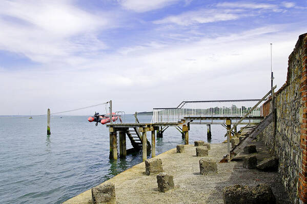 Seafront Art Print featuring the photograph Landing Stage at Yarmouth - IOW by Rod Johnson