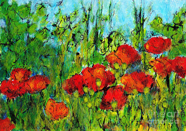 France Art Print featuring the painting Languedoc Poppies 4 by Jackie Sherwood