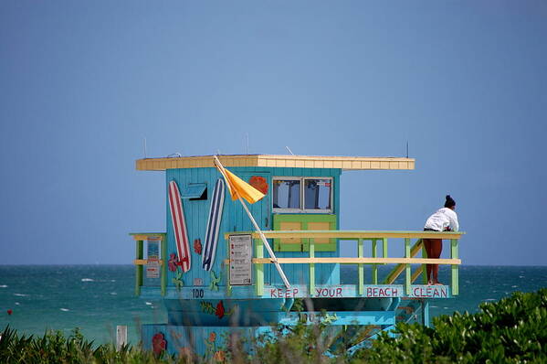 Lifeguard Art Print featuring the photograph Lifeguard Tower by Ama Arnesen