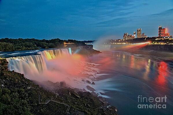 Niagara Falls Art Print featuring the photograph Lights On Niagara by Adam Jewell