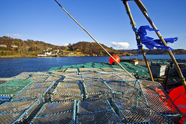 Horizontal Art Print featuring the photograph Lobsters Cages On The Loch Gairloch by Maremagnum