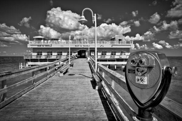 Ocean Art Print featuring the photograph Lookout at Oceanview Fishing Pier by T Cairns