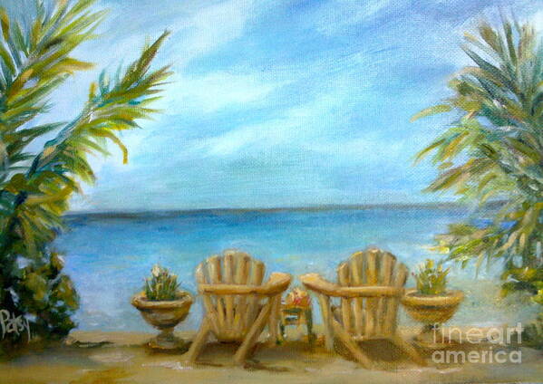 Beach Scene Art Print featuring the painting Memories by Patsy Walton
