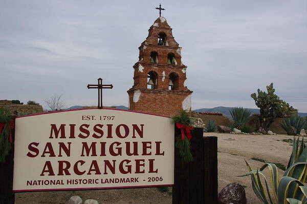 Mission San Miguel Arcangel Art Print featuring the photograph Mission San Miguel by Jeff Lowe