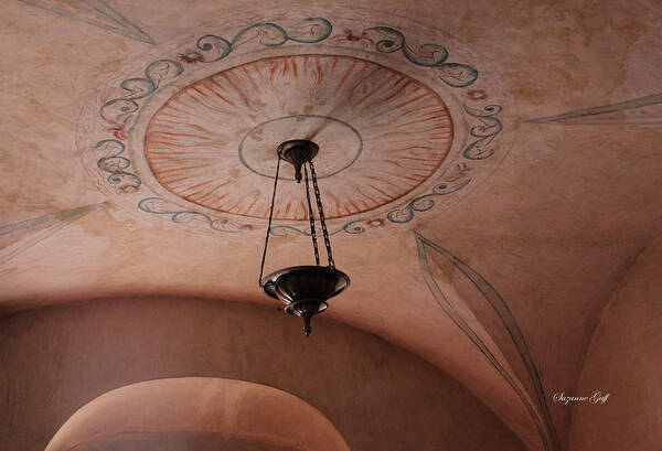 Ceiling Art Print featuring the photograph Mission San Xavier del Bac - Ceiling detail by Suzanne Gaff