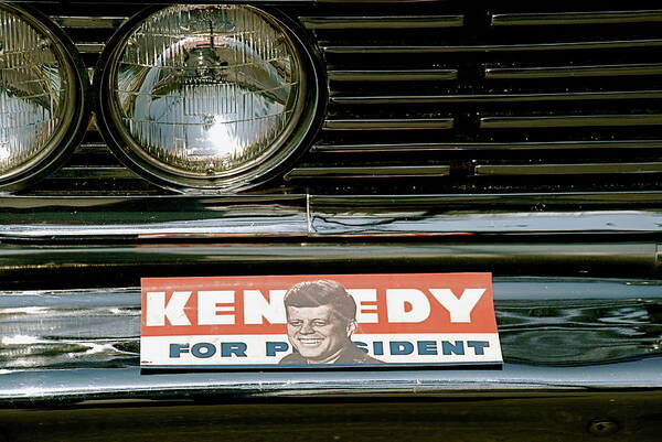 Vote.voted.president.politics.bumper Sticker.jfk.car.old.kennedy.election.memories.remember When. Art Print featuring the photograph Mom Voted by Kathy Gibbons