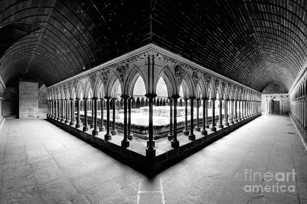 Mont Art Print featuring the photograph Mont Saint Michel Monastery Inner Court by Laurent Lucuix