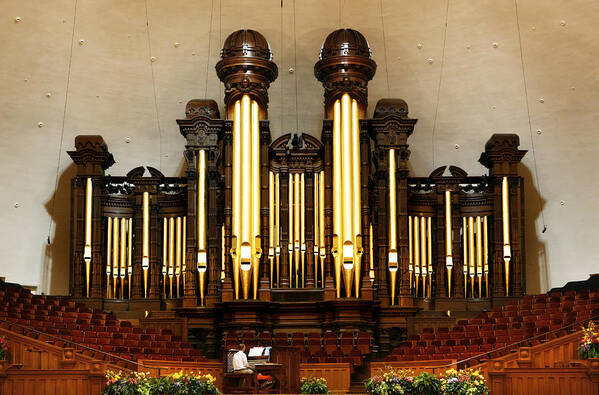 Mormon Art Print featuring the photograph Mormon Tabernacle Pipe Organ by Marilyn Hunt