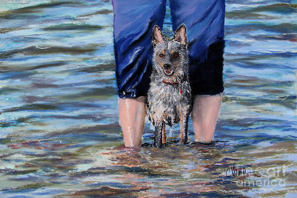 Australian Cattle Dog Art Print featuring the painting My Master's Keeper by Cathy Weaver