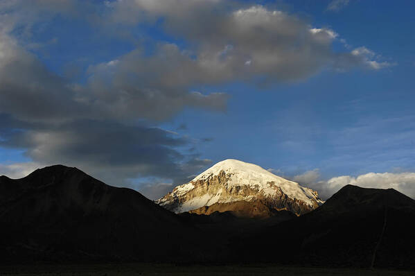 Nevado Sajama Art Print featuring the photograph Nevado Sajama at sunset. Republic of Bolivia. by Eric Bauer