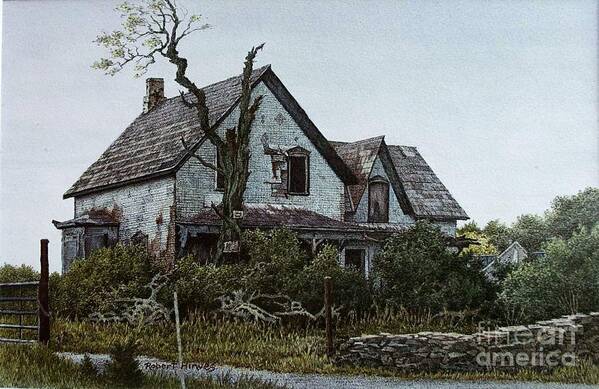 Abandoned Farmhouse Art Print featuring the painting Old Farmhouse Picton by Robert Hinves