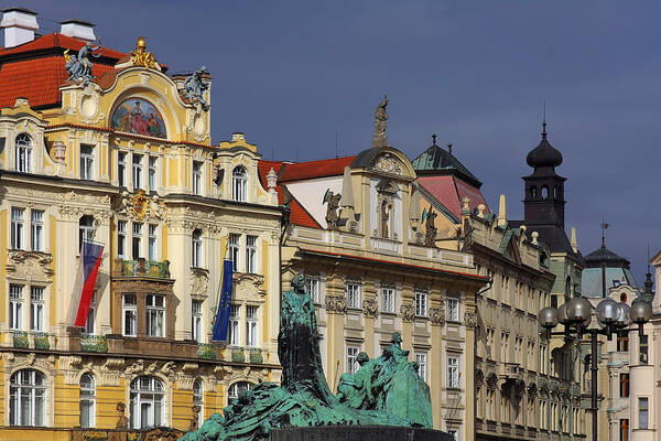 Old Town Square Art Print featuring the photograph Old Town Square in Prague by Alexandra Till