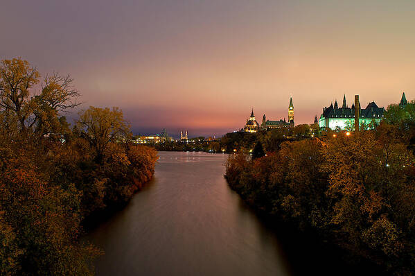 Night Art Print featuring the photograph Ottawa at Night by Prince Andre Faubert
