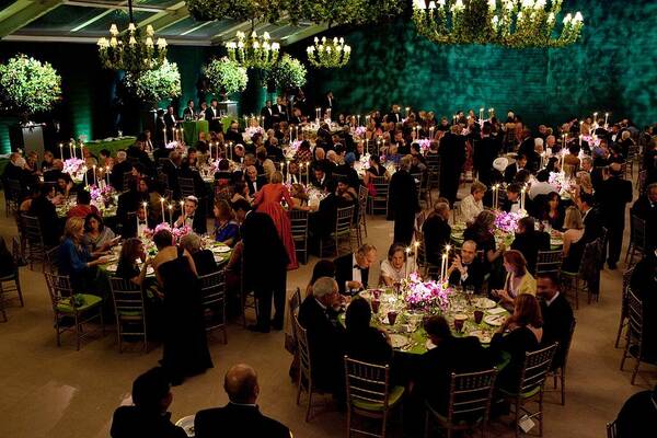 History Art Print featuring the photograph Overview Of The State Dinner by Everett