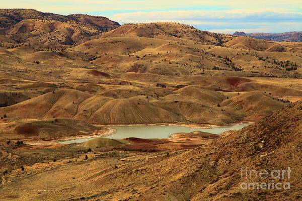 John Day Fossil Beds Art Print featuring the photograph Paint Around The Lake by Adam Jewell
