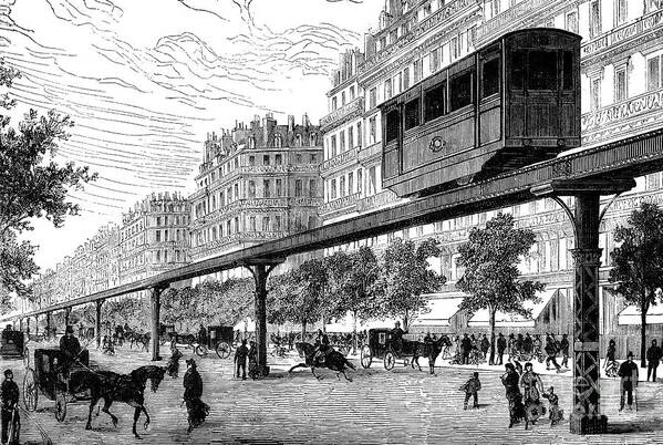 1880s Art Print featuring the photograph PARIS: TRAMWAY, 1880s by Granger