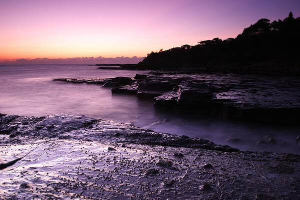 Pastel Art Print featuring the photograph Pastel Sunrise and Rock Shelf by Noel Elliot