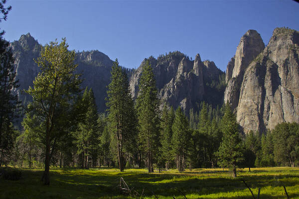 Yosemite Art Print featuring the photograph Peaks Before El Capitan by Jeremy McKay