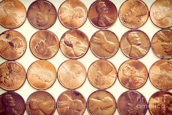 Pennies Art Print featuring the photograph Pennies by HD Connelly